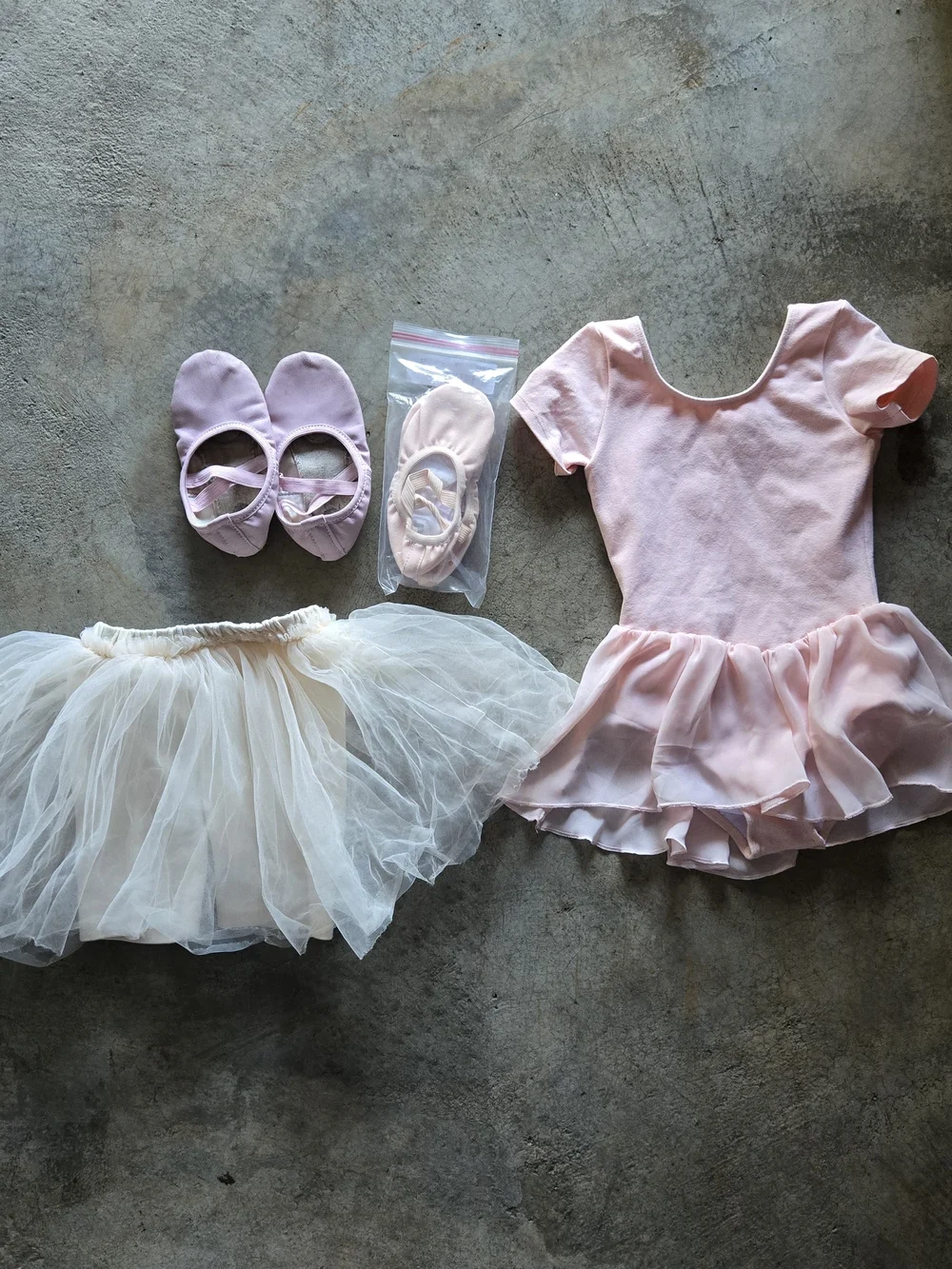 Girls Ballet Bundle Pink Skirted Leotard Ballet Slippers Play Tutu 4T 5 12C